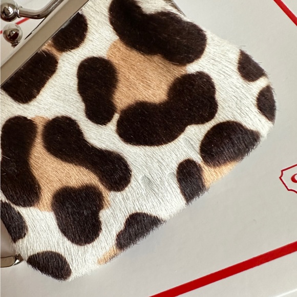 🔴Coach RARE Vintage Ocelot Leopard Calf Hair Fur Kisslock Frame Coin Purse Key - Picture 14 of 14